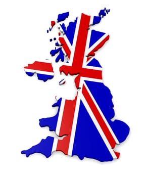 3d map of Great Britain