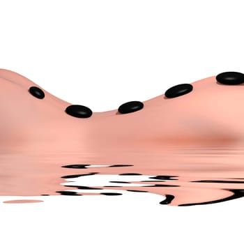 Hot stones therapy on woman's back