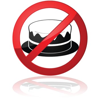 Concept illustration showing a cake inside a forbidden sign