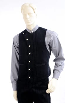 Groom dress in velvet  comprising: poplin shirt, velvet vest, velvet jacket, velvet pants