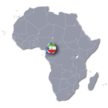 Map of Africa with Equatorial Guinea