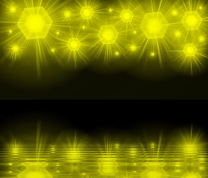 colored background with colored lights and reflex