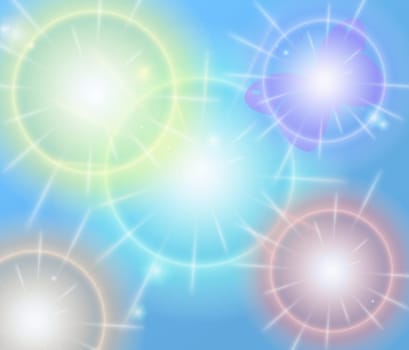 colored background with colored lights and reflex