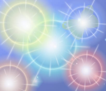 colored background with colored lights and reflex