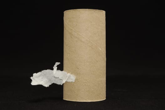 Empty Toilet Rolls Stack Up On a Black Background