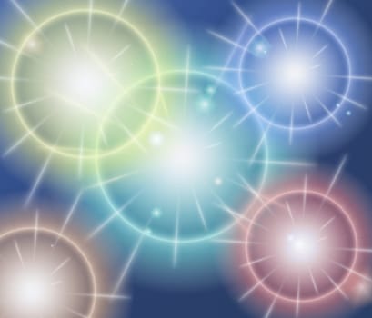 colored background with colored lights and reflex