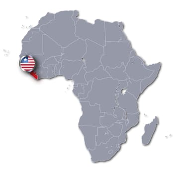 Map of Africa with Liberia