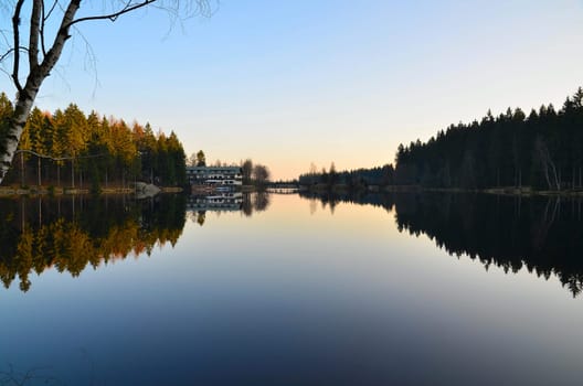 Lake Autumn Sun Evening