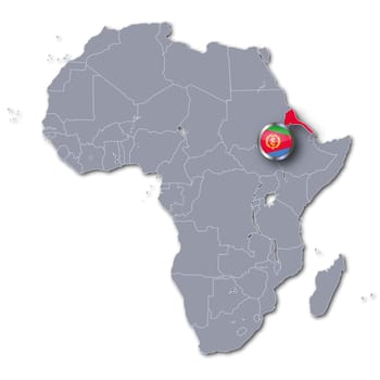 Map of Africa with Eritrea