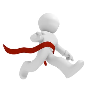 3d runner with a red ribbon, winning concept