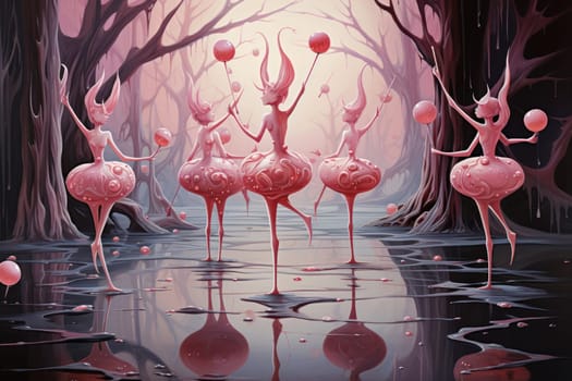 Immerse yourself in the enchanting world of holiday magic with this captivating illustration by a professional visual artist.