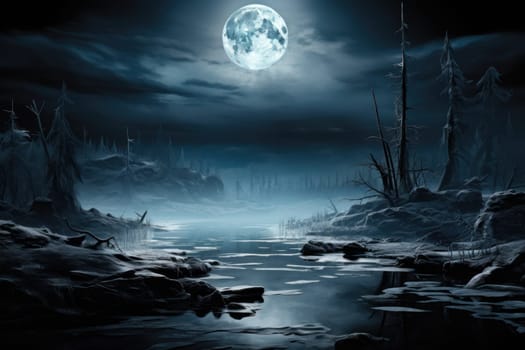 An exquisite visual representation of winter's enchantment, featuring frozen lakes, rivers, and ponds.