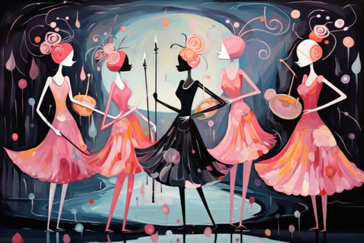 Immerse yourself in the enchanting world of holiday magic with this captivating illustration by a professional visual artist.