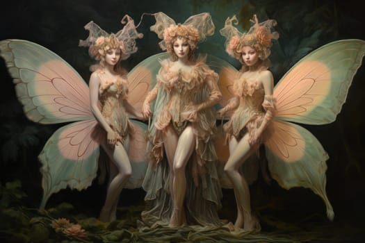 A captivating portrayal of celestial moth guardians, their ethereal presence warding off malevolent spirits with a soft, lunar glow.
