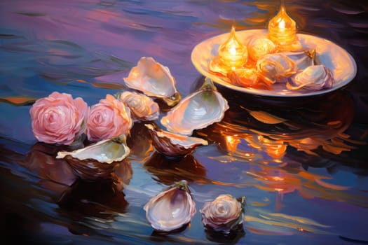 An enchanting depiction of radiant pearl oysters, tenderly nurturing exquisite pearls imbued with enigmatic properties.
