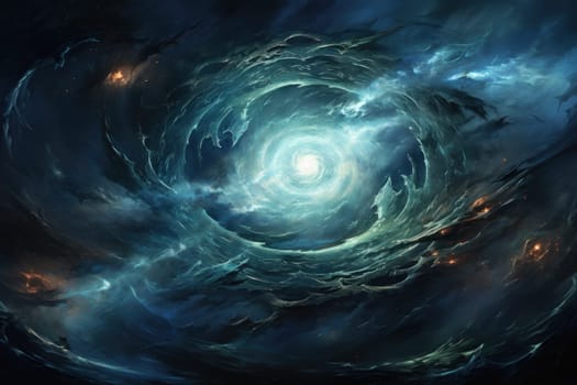 In the realm of fantasy, whirling vortex elementals manifest, harnessing their elemental prowess to conjure powerful storms.