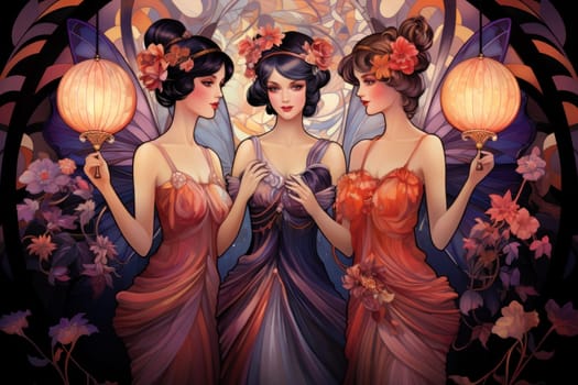 Immerse yourself in the enchanting world of holiday magic with this captivating illustration by a professional visual artist.