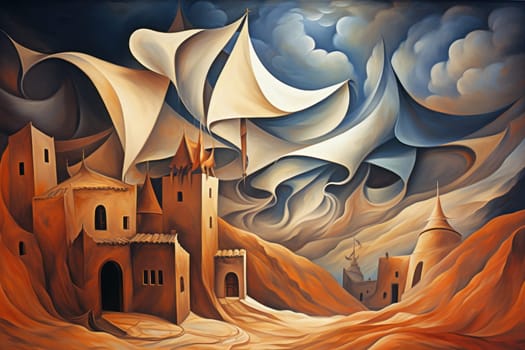 Immerse yourself in the realm of fantasy and behold the awe-inspiring sight of whirling sandstorm djinns.
