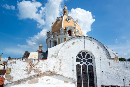 View of the dome of San Claver church in Cartagena, Colombia