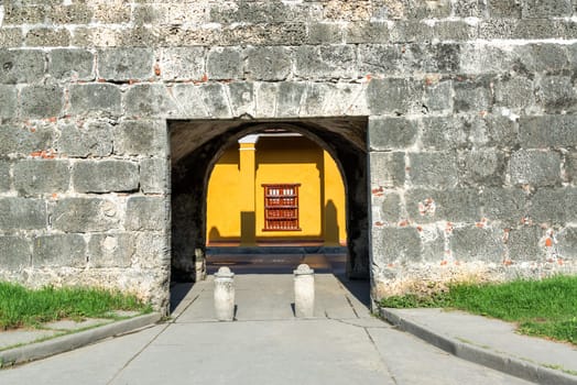 Entrance to the historic walled city of Cartagena, Colombia
