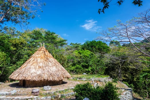 Rustic house of a Kogi Indian in Tayrona National Park near Santa Marta, Colombia