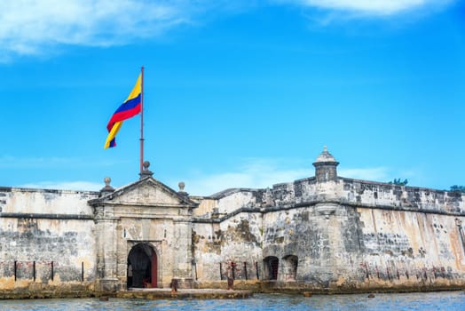 Front of the historic Bocachica fort near Cartagena, Colombia