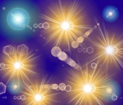 colored background with colored lights and reflex