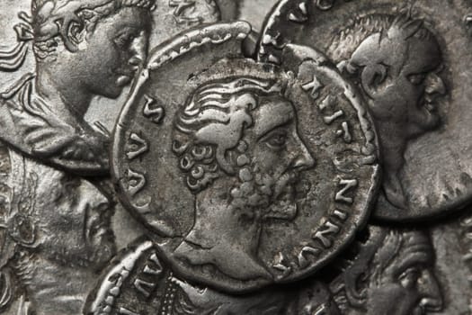 ancient Roman coin, silver denarius