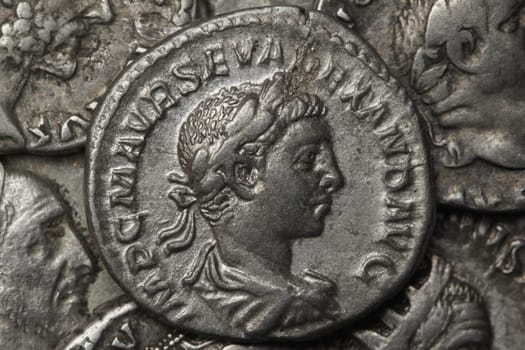 ancient Roman coin, silver denarius