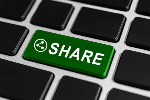 share button on keyboard, business concept