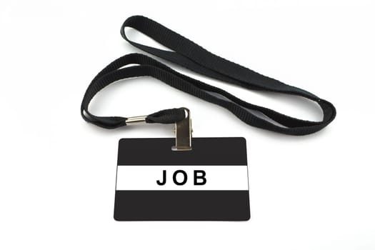 job badge with strip isolated on white background