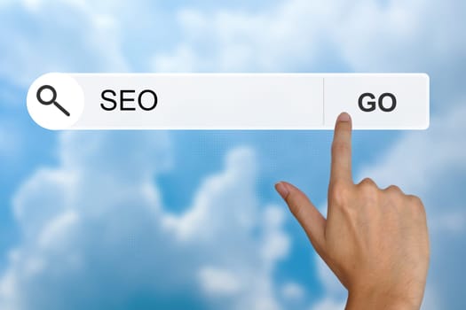 SEO or search engine optimization button on search toolbar