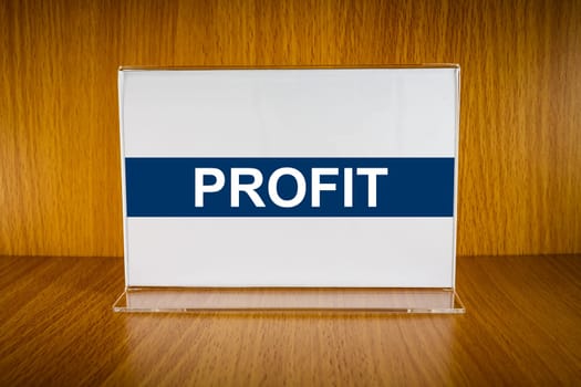 profit word on clear Acrylic card holder