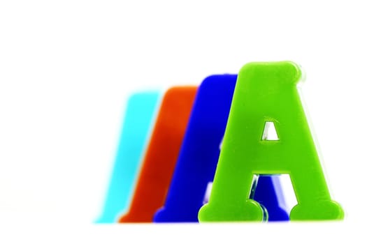 Close-up of letters. Great colours and details.
