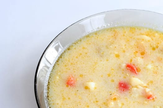 Vegetable soup in a bowl.