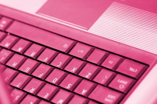 Closeup of modern and stylish laptop.