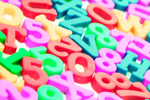 Close-up of letters. Great colours and details.