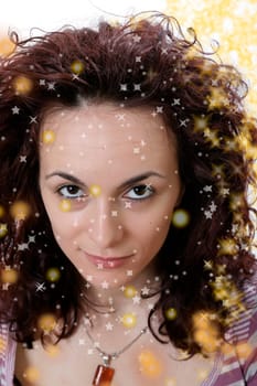 Close-up of a beautiful woman face.