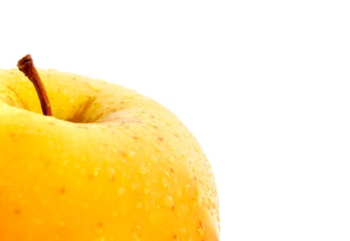 Macro image of a yellow apple