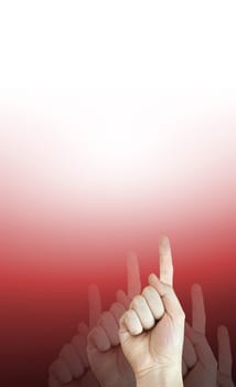 A finger sign showing where to go.