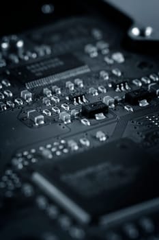 Electronic circuit board. Macro photo. Great details !