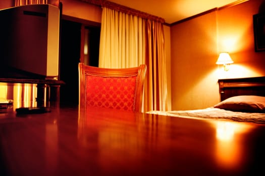 Luxury hotel room interior details