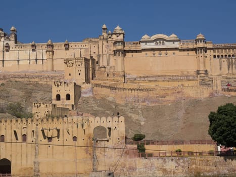 Beautiful Amber Fort near Jaipur city in Rajastan,India