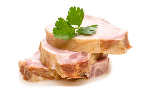 Smoked Kasseler with green parsley