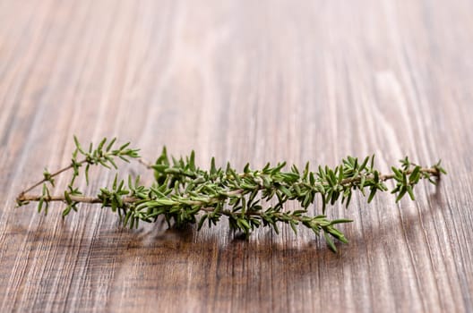 Thyme on a wooden board