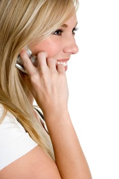 Blond woman on cell phone