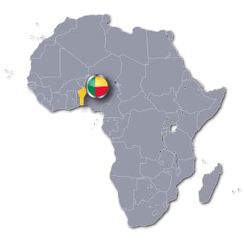 Map of Africa with Benin