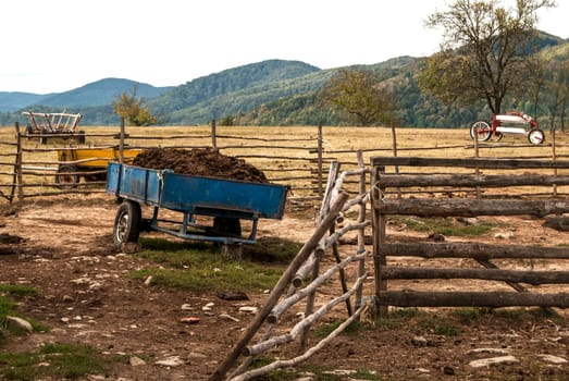 View from part of mountain farm yard