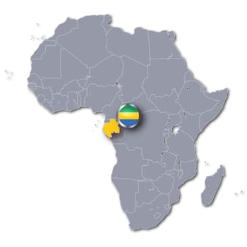 Map of Africa with Gabon