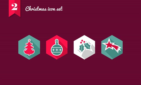 Set of flat design icons for Merry Christmas holidays collections. Vector file layered for easy editing.
